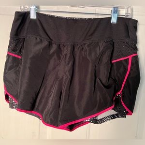 Danskin Black & Pink Shorts With Attached Inside Short Leggings